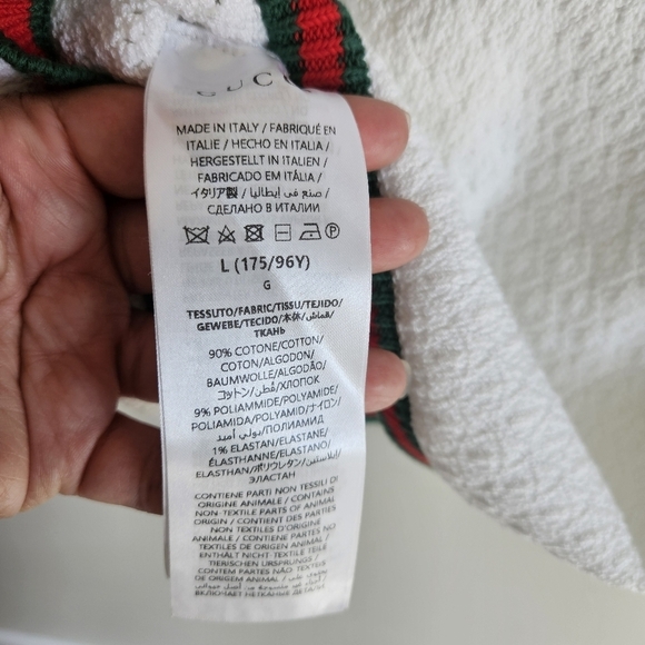 Gucci Web Stripe Cotton Blend Lace Knit Polo Top NWT - Picture 12 of 12